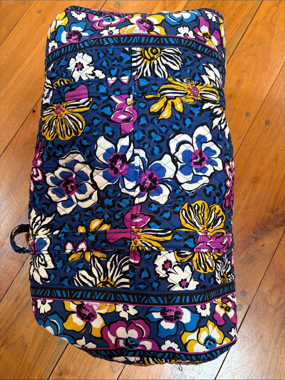 Vera Bradley Quilted Floral Duffel - Blue, Pink, Yellow - Picture 7 of 12
